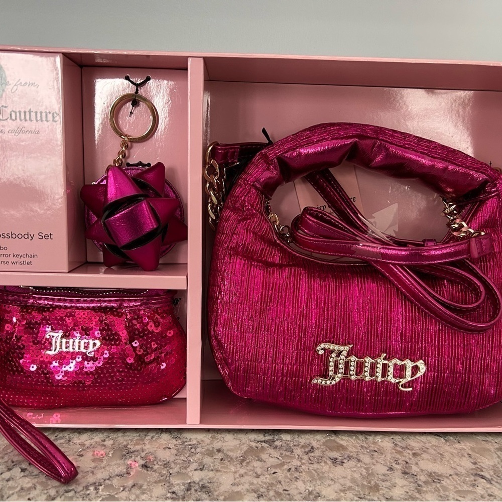 NWT 3-Piece Free Love Juicy Couture Mini Hobo Set
